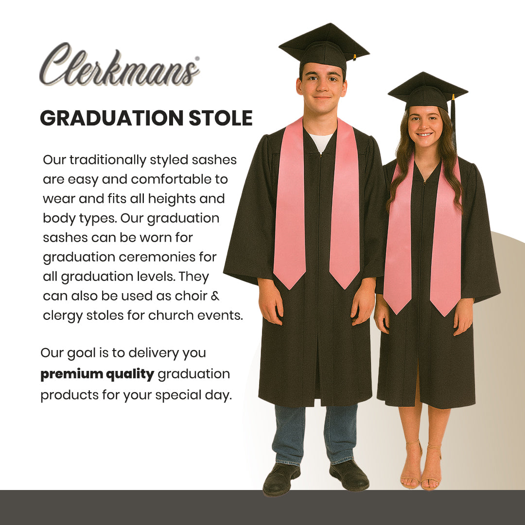 Pink Graduation Stole - Pink College & High School Stoles