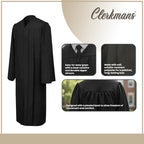 Matte Black Bachelors Graduation Gown - College & University