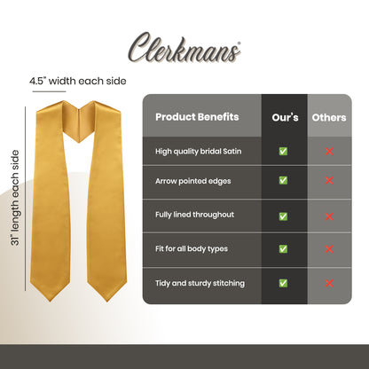 Antique Gold Graduation Stole - A. Gold College & High School Stoles