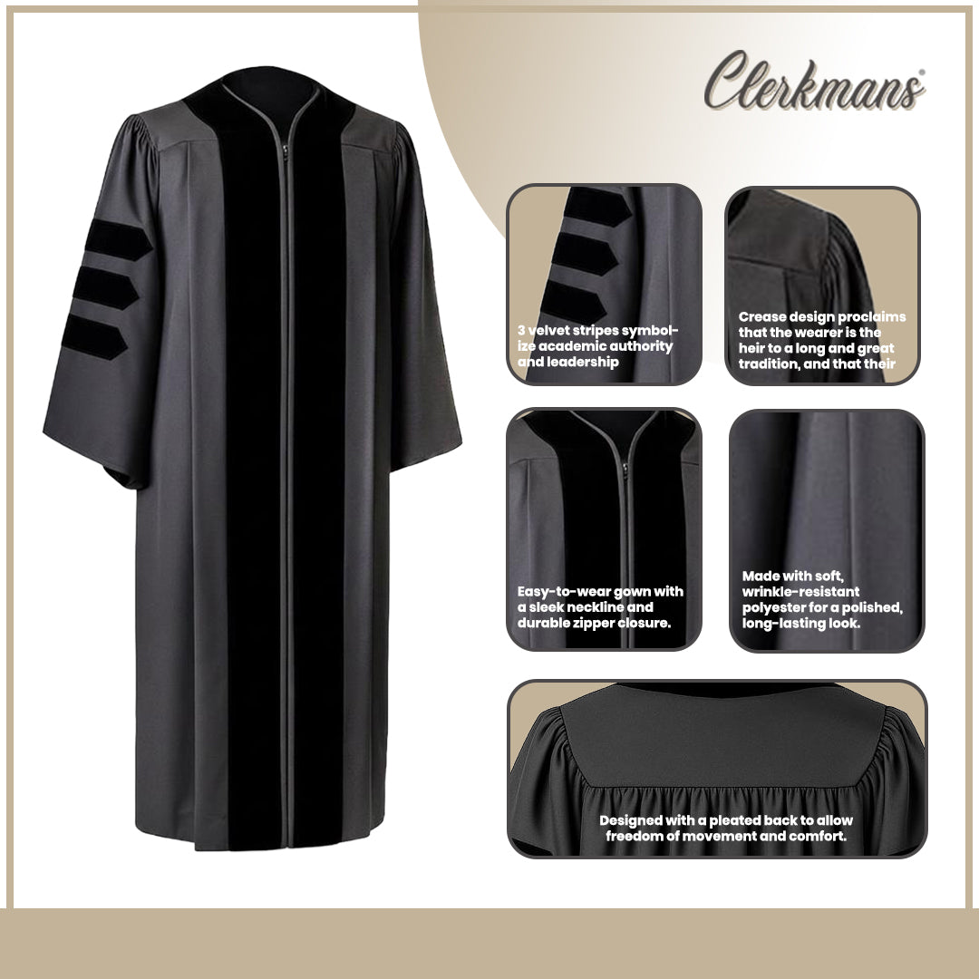 Classic Doctoral Graduation Gown - Academic Regalia