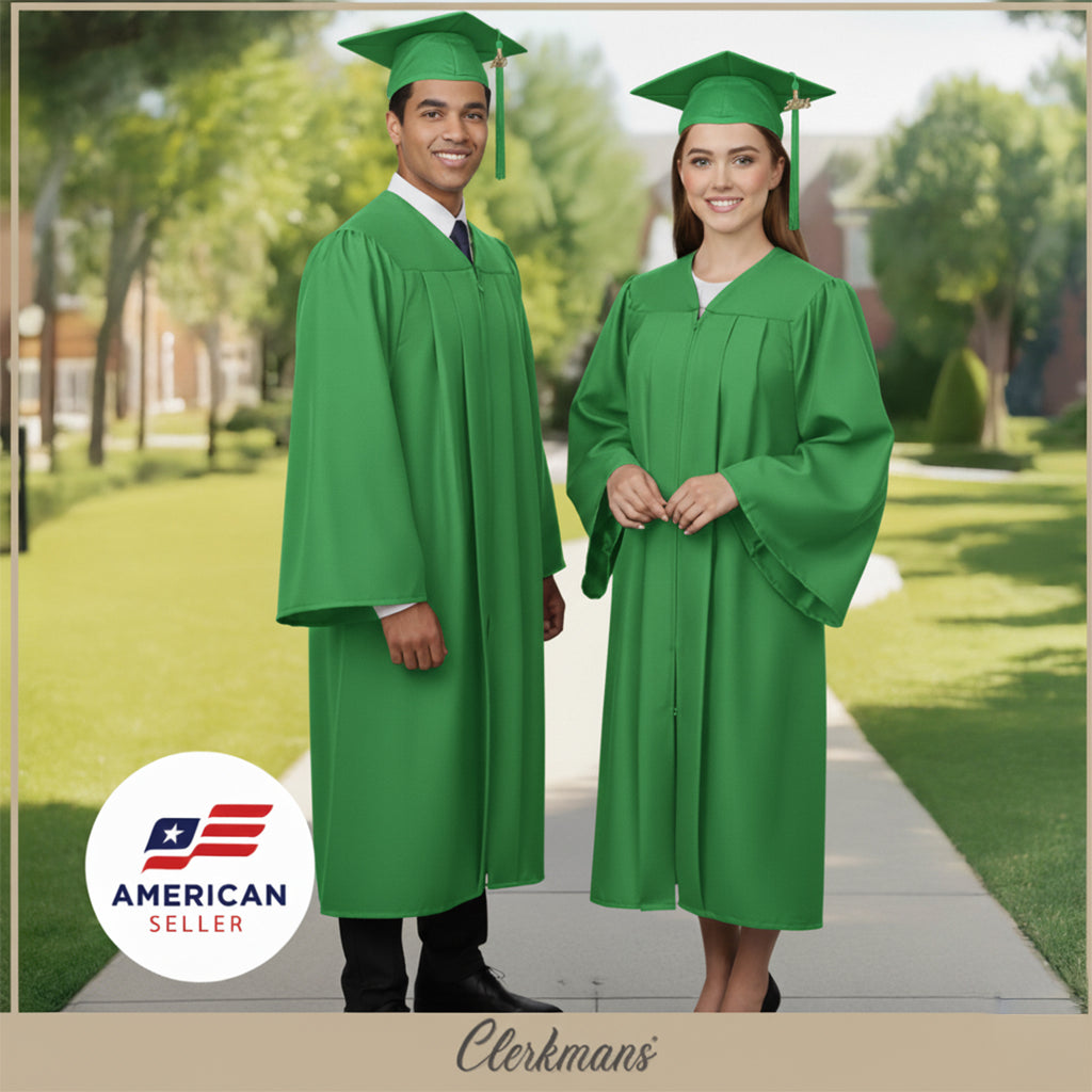 Matte Green Bachelors Degree Cap & Tassel