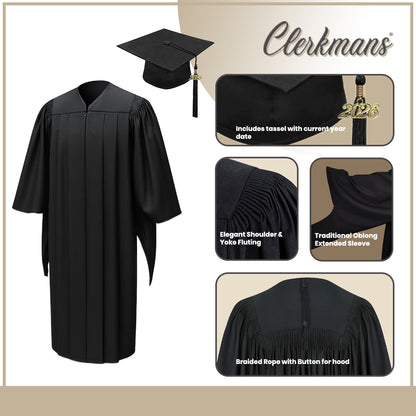 Deluxe Masters Graduation Cap and Gown - Academic Regalia