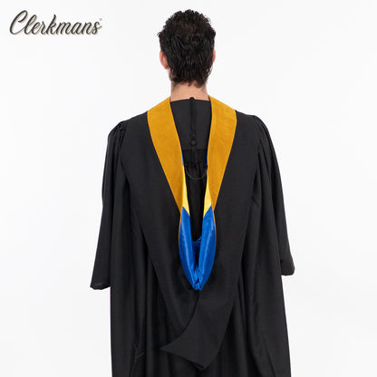 Deluxe Bachelors/Master Hood - Science Gold Velvet, Royal Blue & Golden Yellow