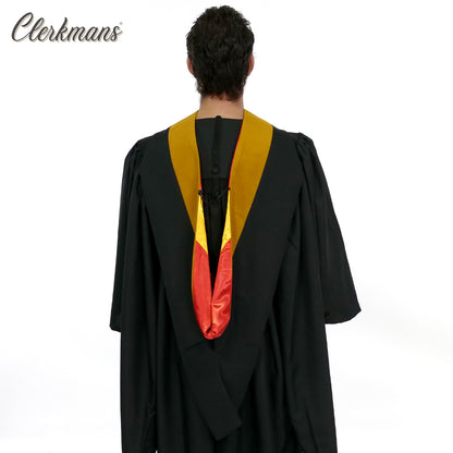 Deluxe Bachelors/Master Hood - Science Gold Velvet, Red & Golden Yellow