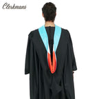 Deluxe Bachelors/Master Hood - Light Blue Velvet, Red & White