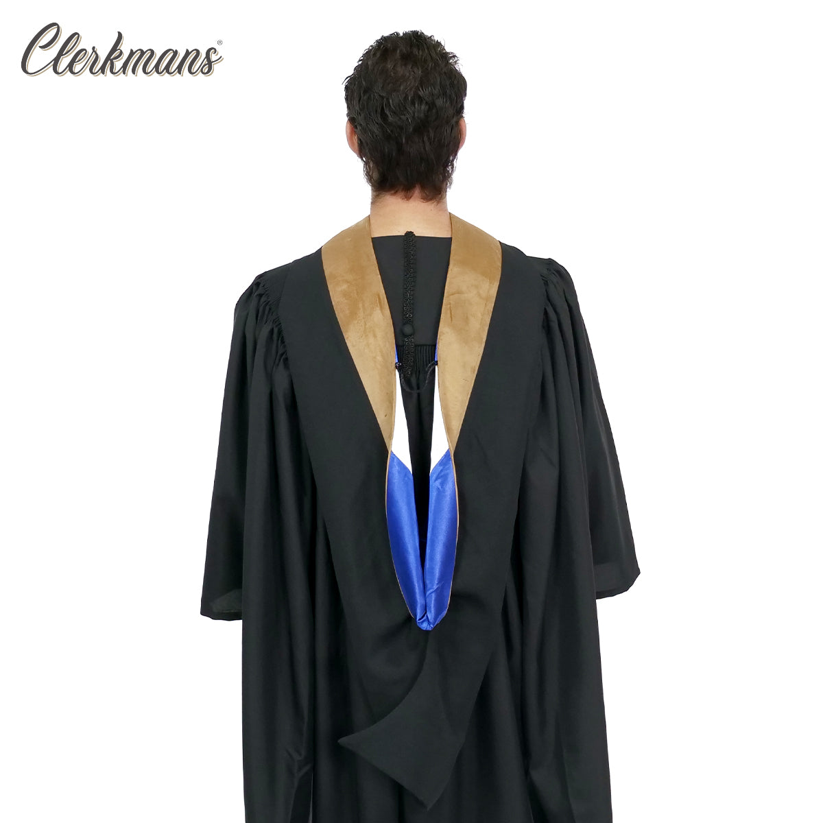 Deluxe Bachelors/Master Hood - Drab Velvet, Royal Blue & White