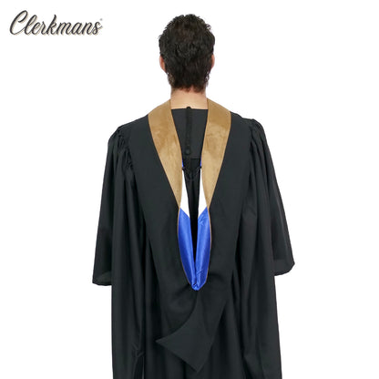 Deluxe Bachelors/Master Hood - Drab Velvet, Royal Blue & White