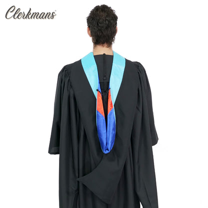 Deluxe Bachelors/Master Hood - Light Blue Velvet, Royal Blue & Red