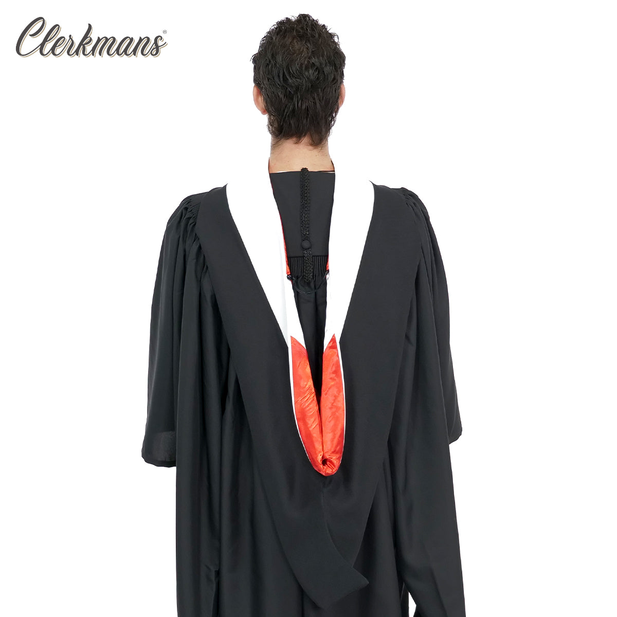 Deluxe Bachelors/Master Hood - White Velvet, Red & White