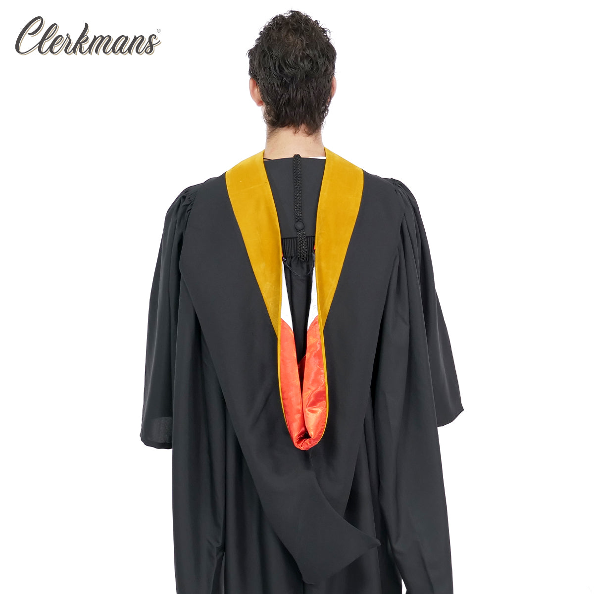 Deluxe Bachelors/Master Hood - Science Gold Velvet, Red & White