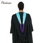 Deluxe Bachelors/Master Hood -Light Blue Velvet, Purple & White