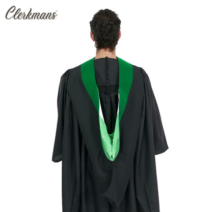 Deluxe Bachelor/Master Hood - Kelly Green Velvet, Kelly Green & White