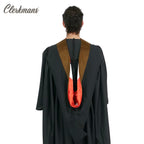 Deluxe Bachelor/Master Hood - Brown Velvet, Red & White