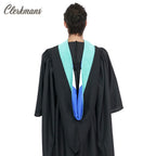 Deluxe Bachelors/Master Hood - Peacock Blue Velvet, Royal Blue & White