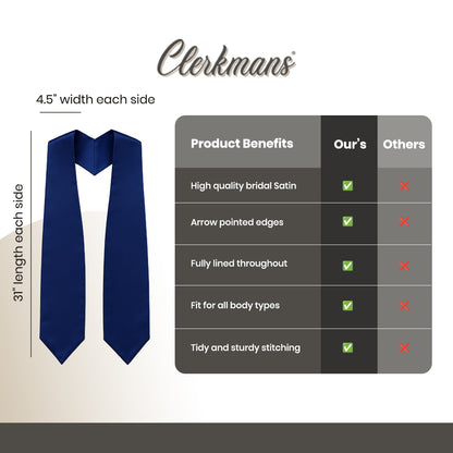 Navy Blue Graduation Stole - Navy College & High School Stoles