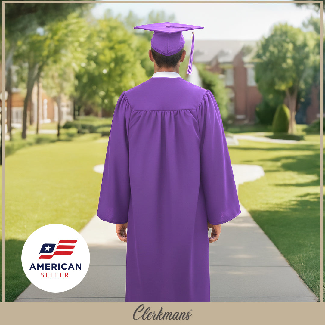 Matte Purple Elementary Cap, Gown & Tassel