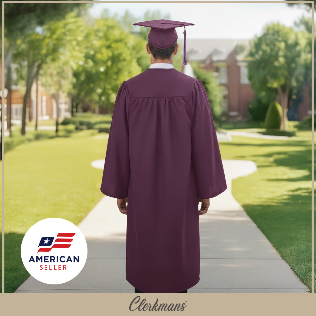 Matte Maroon Elementary Cap, Gown & Tassel