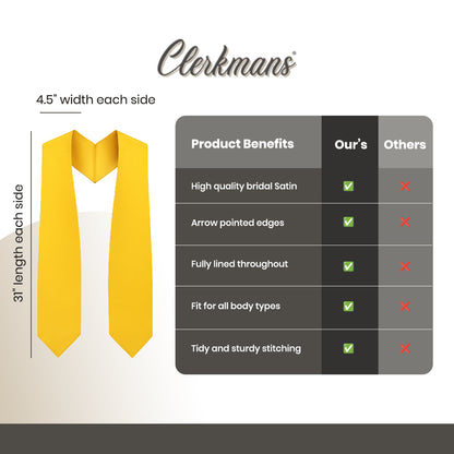 Gold Graduation Stole - Gold College & High School Stoles