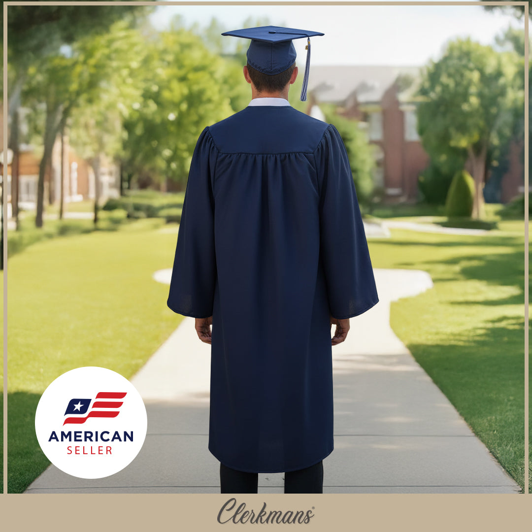 Matte Navy Blue Middle School Cap, Gown & Tassel