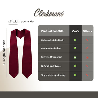 Maroon Graduation Stole - Maroon College & High School Stoles