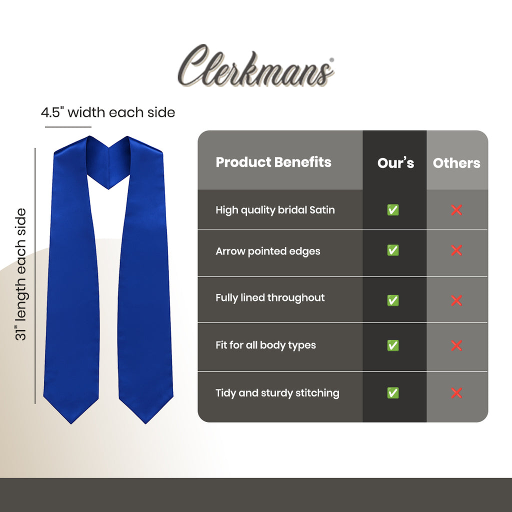 Royal Blue Graduation Stole - Royal College & High School Stoles