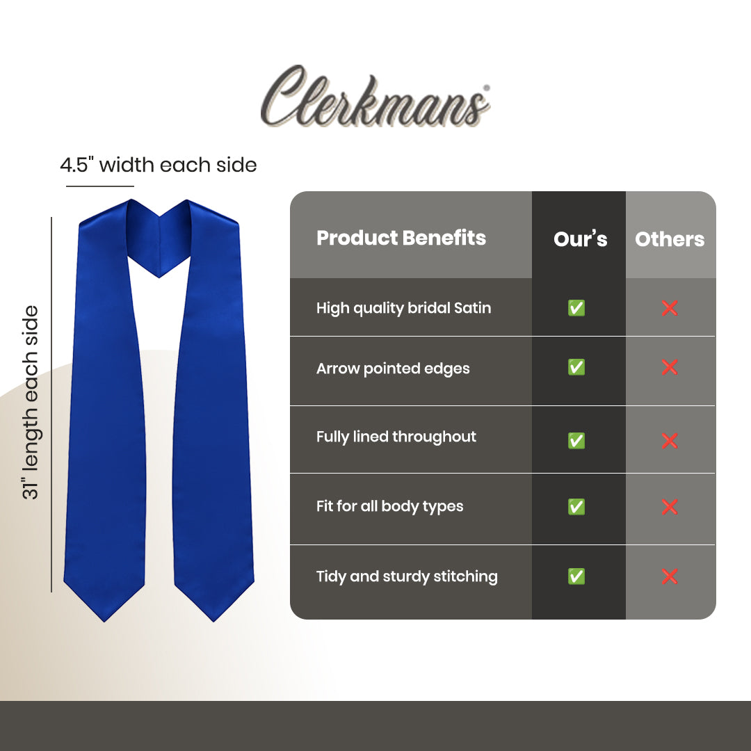 Royal Blue Graduation Stole - Royal College & High School Stoles