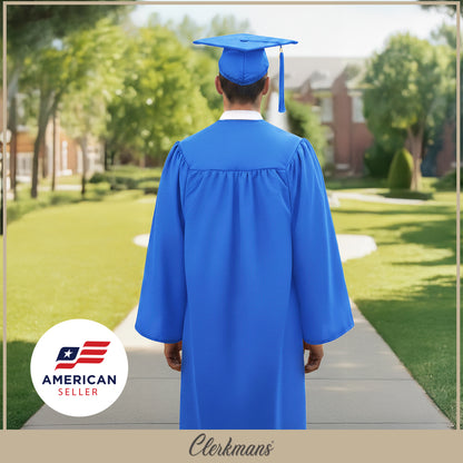 Matte Royal Blue Elementary Cap, Gown & Tassel