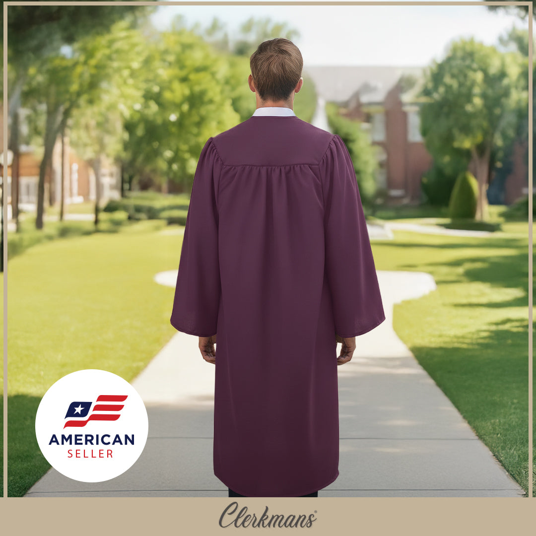 Matte Maroon Bachelors Graduation Gown - College & University