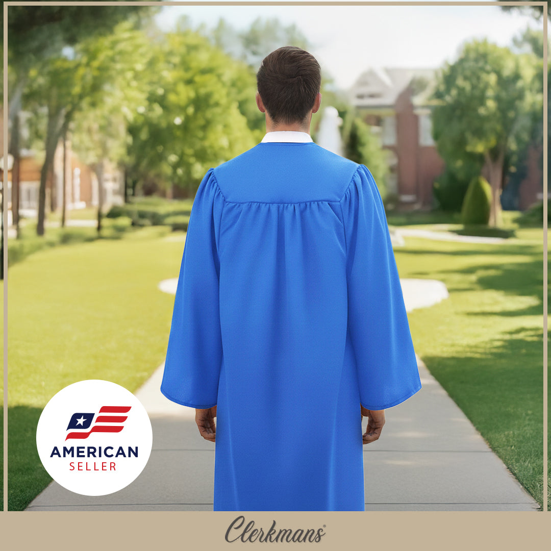Matte Royal Blue High School Graduation Gown