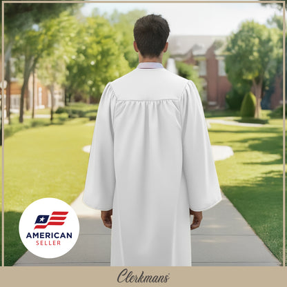 Matte White Bachelors Graduation Gown - College & University