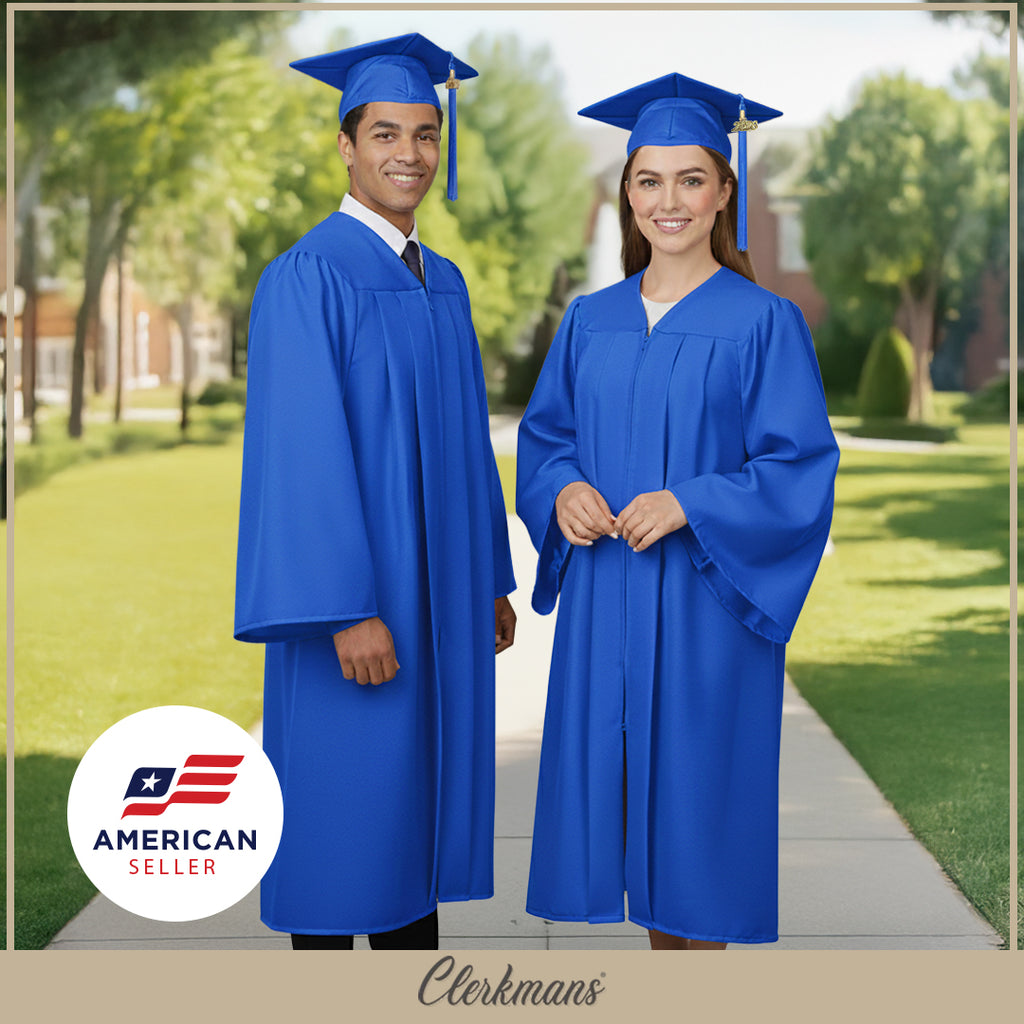 Matte Royal Blue Bachelors Degree Cap & Tassel - Graduation Caps