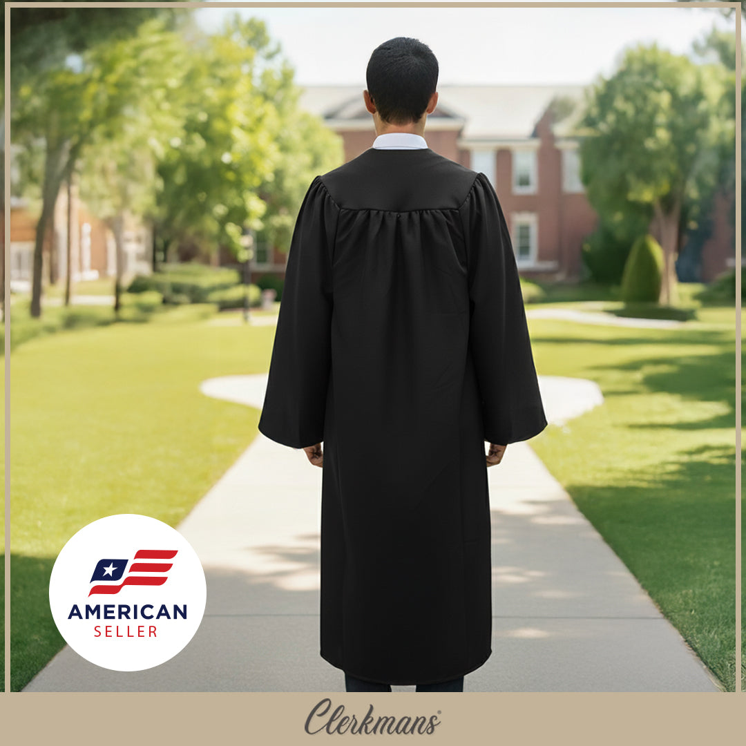 Matte Black High School Graduation Gown