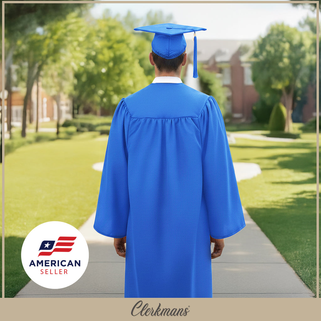 Matte Royal Blue Middle School Cap, Gown & Tassel