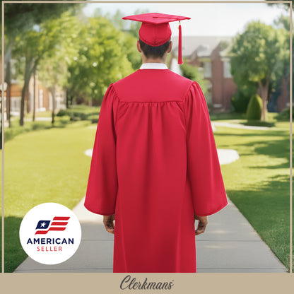 Matte Red Bachelors Cap & Gown - College & University