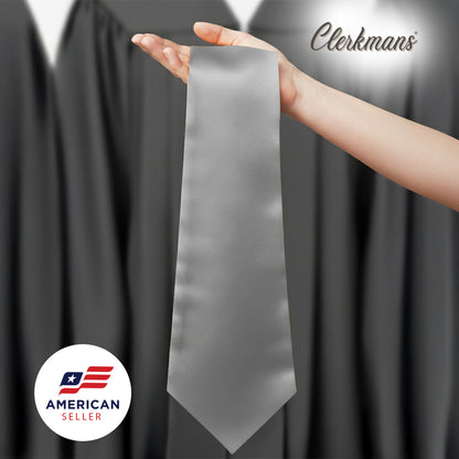 Silver Graduation Stole - Silver College & High School Stoles