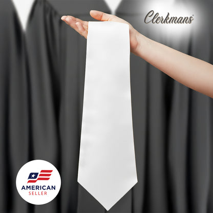 White Graduation Stole - White College & High School Stoles