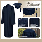 Matte Navy Blue Elementary Cap, Gown & Tassel