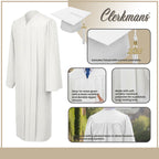 Matte White Bachelors Cap & Gown - College & University