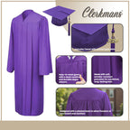 Matte Purple High School Graduation Cap and Gown