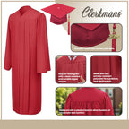 Matte Red High School Cap & Gown