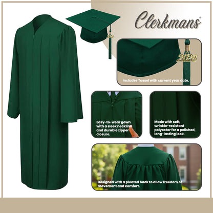 Matte Hunter Elementary Cap, Gown & Tassel