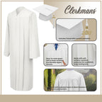 Matte White Elementary Cap, Gown & Tassel