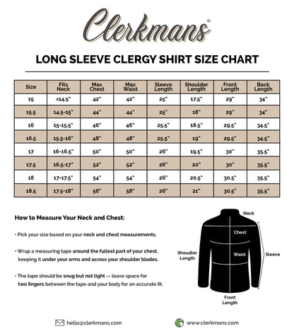 Black Long Sleeve Clergy Shirt