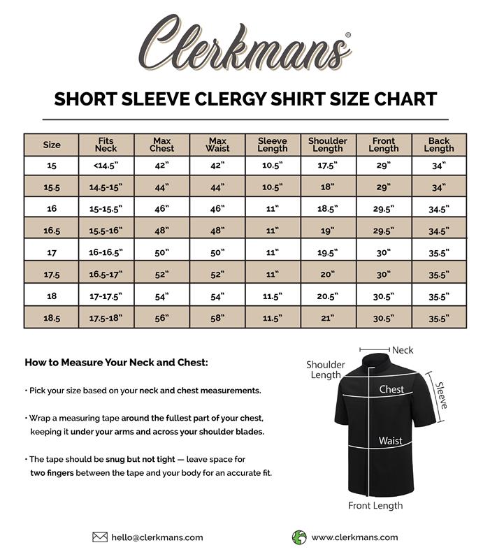 Black Short Sleeve Clergy Shirt