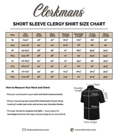 Black Short Sleeve Clergy Shirt