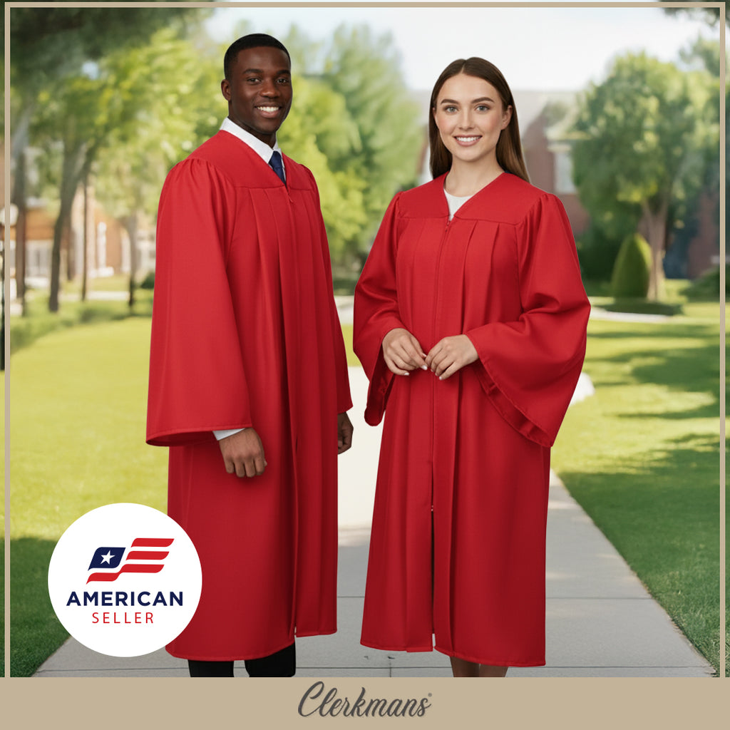 Matte Red High School Graduation Gown