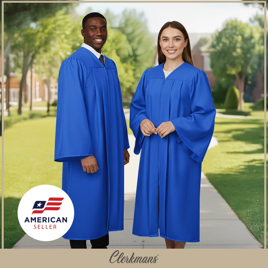 Matte Royal Blue High School Graduation Gown