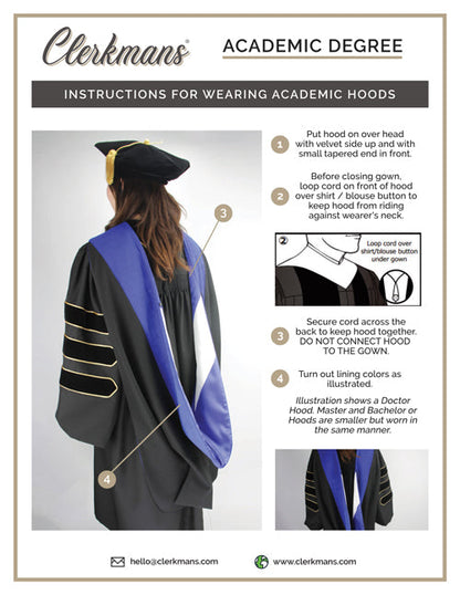 Doctor of Education Hood - Royal Blue & White