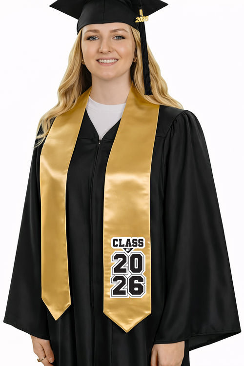 Antique Gold "Class of 2025/2026"  Graduation Stole
