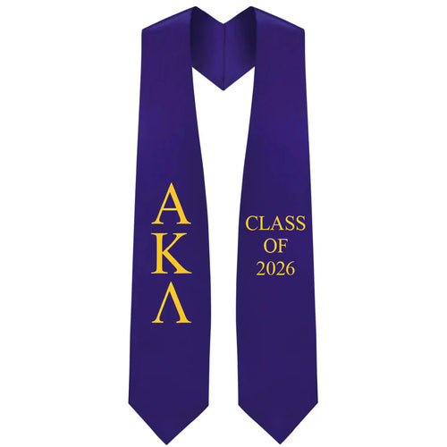 Alpha Kappa Lambda Greek Lettered Stole w/ Year